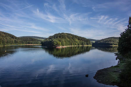Agger dam in the Bergisches Landの写真素材