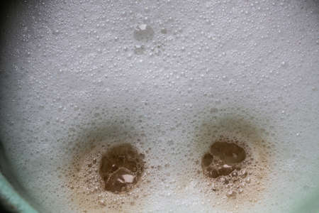 Milk froth on cappuccinoの写真素材