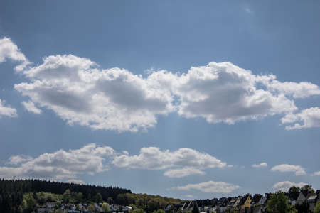 Cloud formations in the blue summer sky