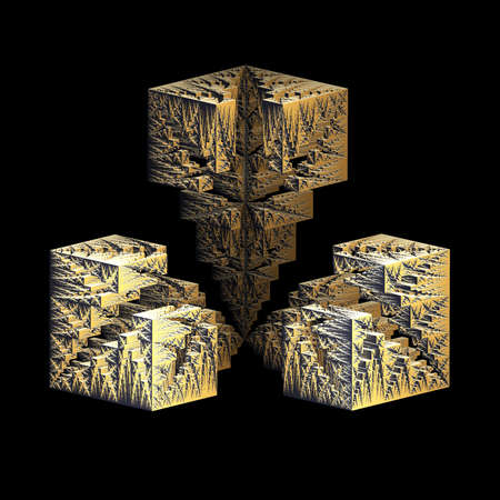 3D illustration of fractals calculated in the computerの写真素材