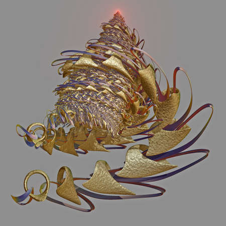 3D illustration of fractals calculated in the computerの写真素材