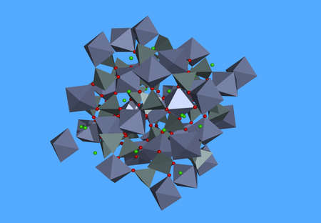 Uwarowit molecular model with atoms