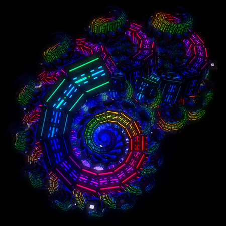 3D illustration of fractals calculated in the computer