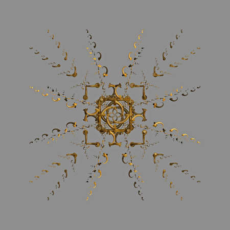 3D illustration of fractals calculated in the computerの写真素材
