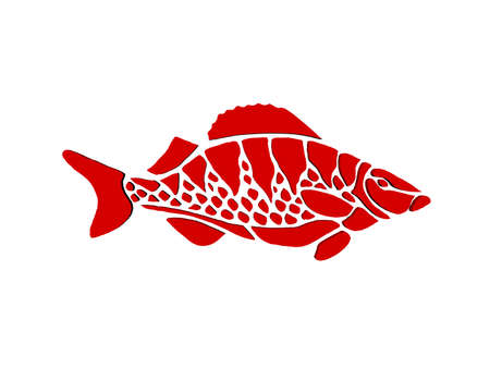 red cute comic fish