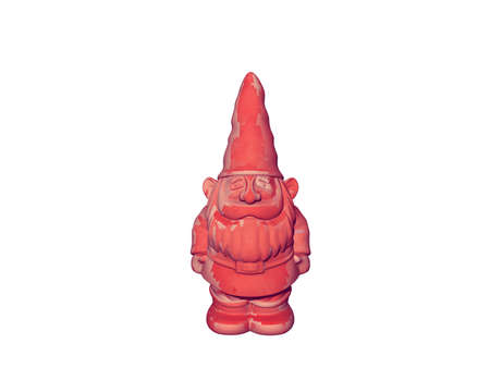 red earthen garden gnome with full beardの写真素材