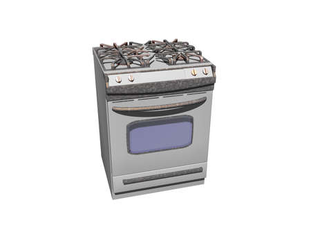 Gas stove with oven in the kitchen