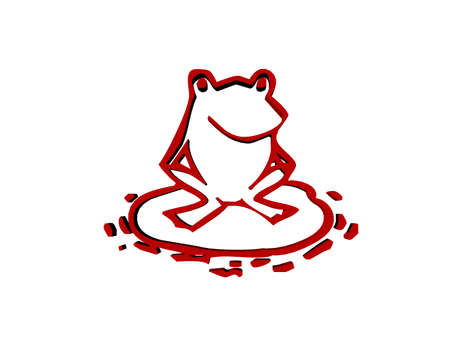 red cute comic frog