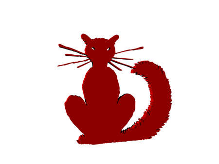 red cute comic catの写真素材