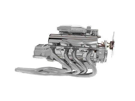 steel car engine block with manifold