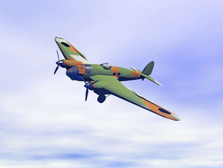 military propeller plane in the sky