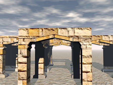 old dilapidated ruin in the desertの写真素材