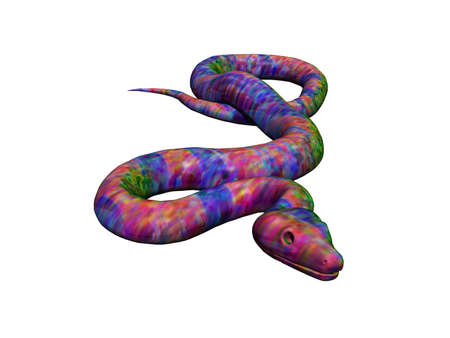 meandering snake writhing on the earthの写真素材