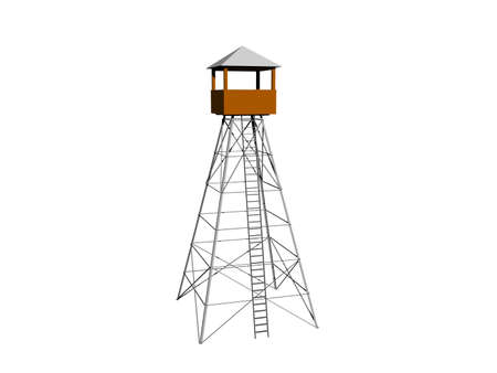 high watchtower on metal stiltsの写真素材