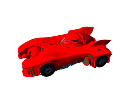 red futuristic racing car on the street