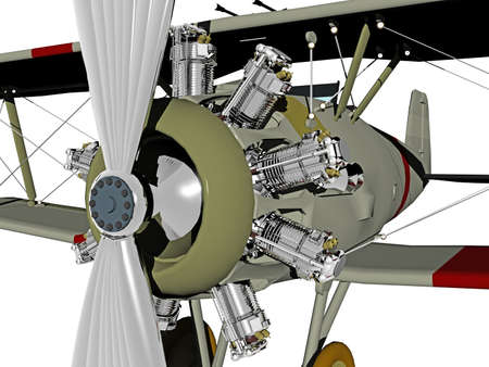 historic biplane in the sky