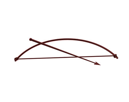 simple bow and arrow as an antique hunting weaponの写真素材