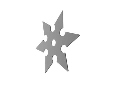 Asian throwing star with sharp bladesの写真素材