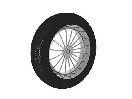 black tires of a classic car with silver spokes