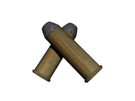 Brass-colored 9 mm cartridges for a pistol