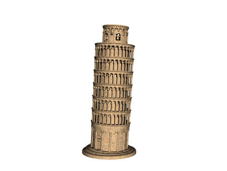 the leaning tower of Pisa in Italyの写真素材