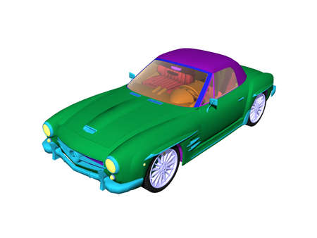 green classic car as a convertible