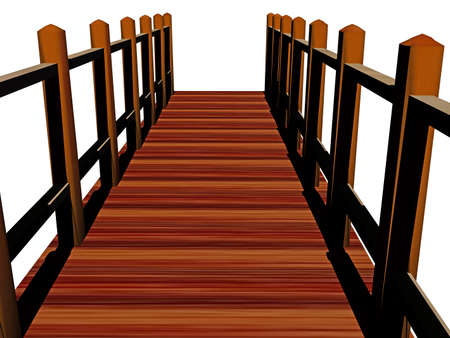 brown wooden bridge over a body of waterの写真素材