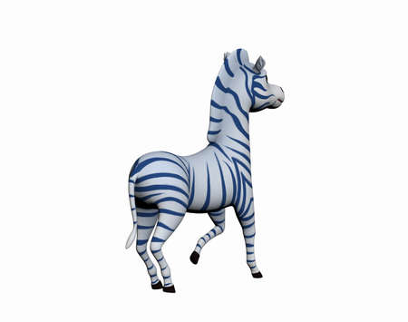 funny cartoon zebra in the steppe of africaの写真素材