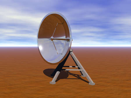 swiveling satellite dish for receiving data from spaceの写真素材