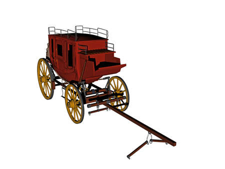 Wild West carriage with drawbarの写真素材