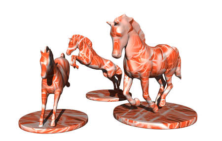 stone group of horses galloping as a statueの写真素材