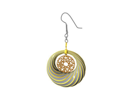 gold earrings with embellishmentsの写真素材