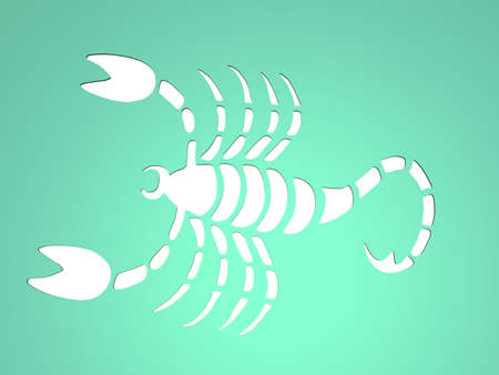 Zodiac signs Scorpio on a plateの写真素材