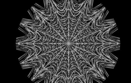 round spider web against black backgroundの写真素材