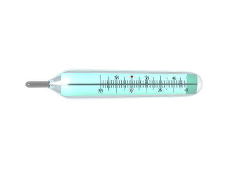 glass thermometer with scale and mercury