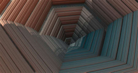 Picture of three-dimensional fractals in motionの写真素材