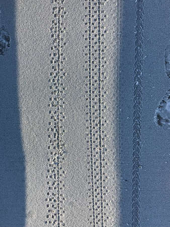 Tracks in the freshly falling snow