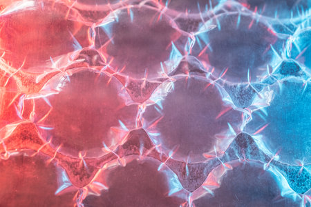 colored bubble wrap for packaging for shippingの写真素材