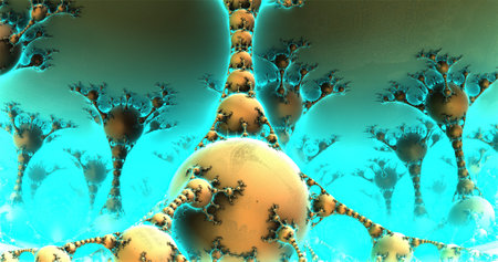 the surface of an alien planet under an alien sun 3d renderingの写真素材