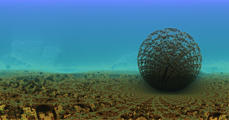 the surface of an alien planet under an alien sun 3d rendering