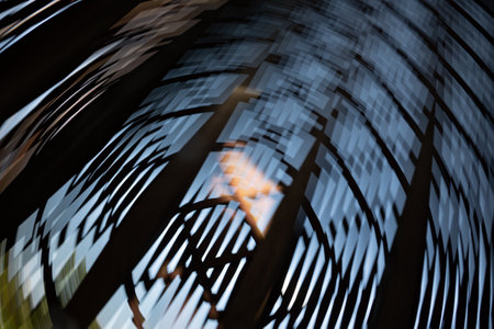 wooden tower in the park spin like in a drug rushの写真素材