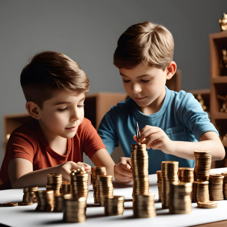 happy and carefree children play in their free timeの素材