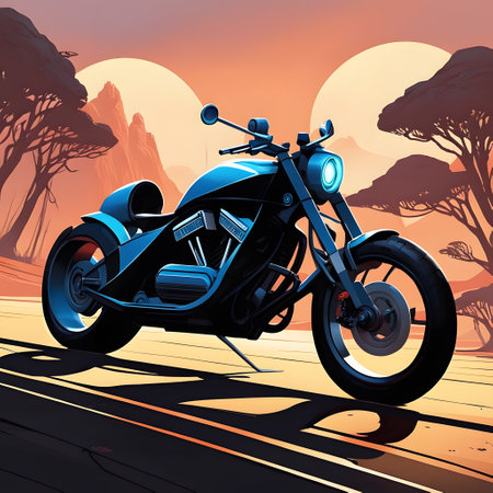 shiny motorbikes for locomotion to freedomの素材