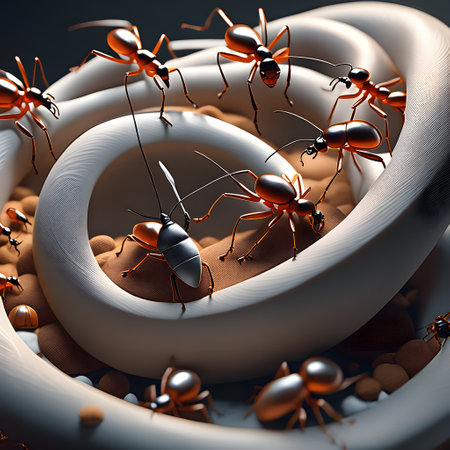 Ants are crawling in the forestの素材