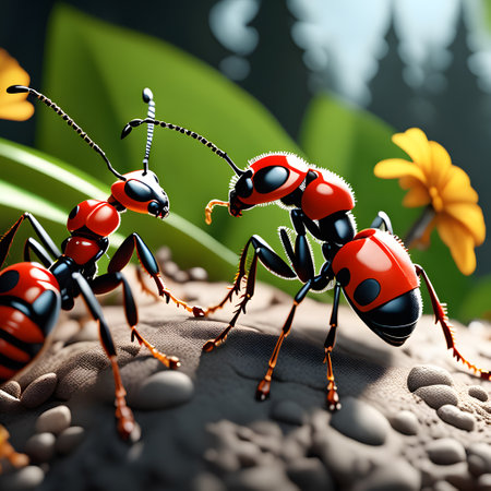 Ants are crawling in the forestの素材