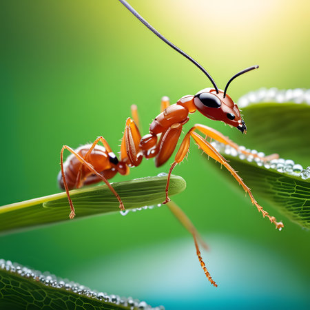 Ants are crawling in the forestの素材