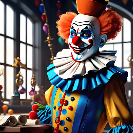 colored clown is making funの素材