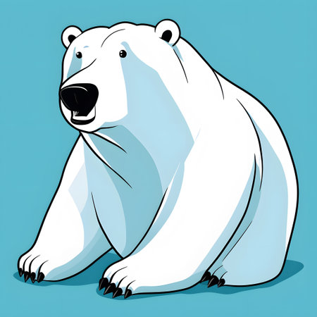 Dangerous polar bear in ice and snow on huntの素材