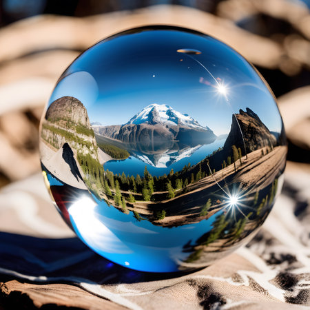 Lensball photography with great lens effectsの素材