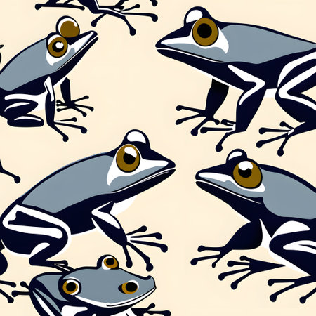 colored frog is sitting in natureの素材